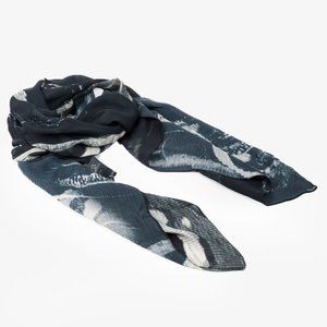 Basso & Brooke Grey Printed Silk Scarf
